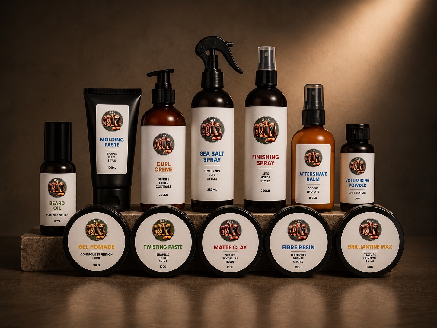 B&C hair styling and grooming products