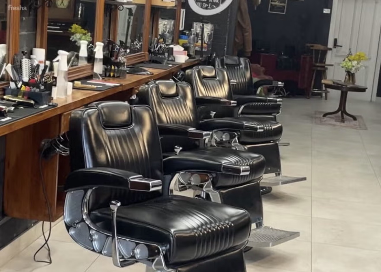 Full view of the B&C Brunswick barber shop interior