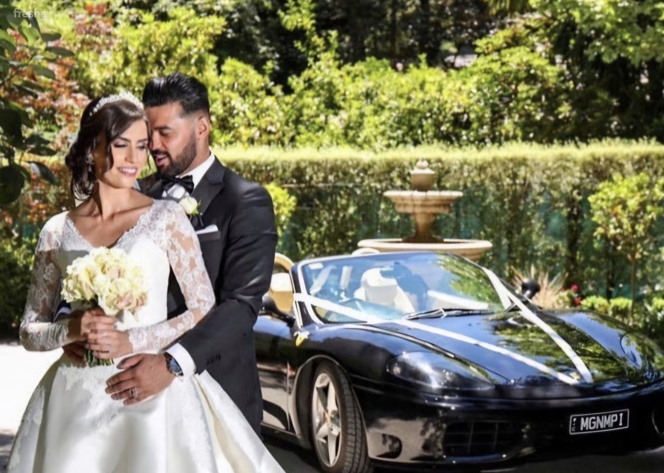 Bride and groom together on their wedding day